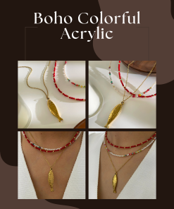 Boho Colorful Acrylic Beaded Chain for Women