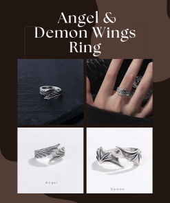 Angel & Demon Wings Adjustable Ring – Symbolic & Stylish Statement