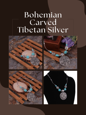 Bohemian Carved Tibetan Silver