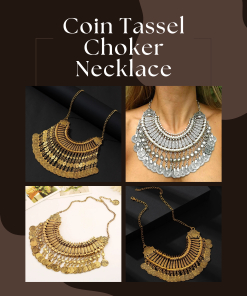 Bohemian Coin Tassel Choker Necklace – Statement Jewelry