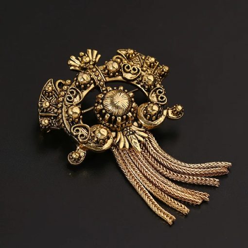 Vintage Metal Fringed Brooch - Image 4
