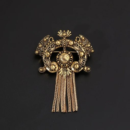 Vintage Metal Fringed Brooch - Image 6