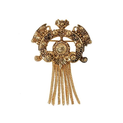 Vintage Metal Fringed Brooch - Image 3
