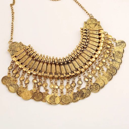 Bohemian Coin Tassel Choker Necklace – Statement Jewelry - Image 10