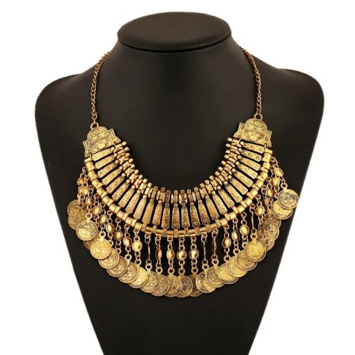 Bohemian Coin Tassel Choker Necklace – Statement Jewelry - Image 5