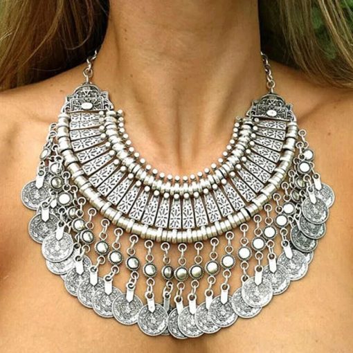 Bohemian Coin Tassel Choker Necklace – Statement Jewelry - Image 7
